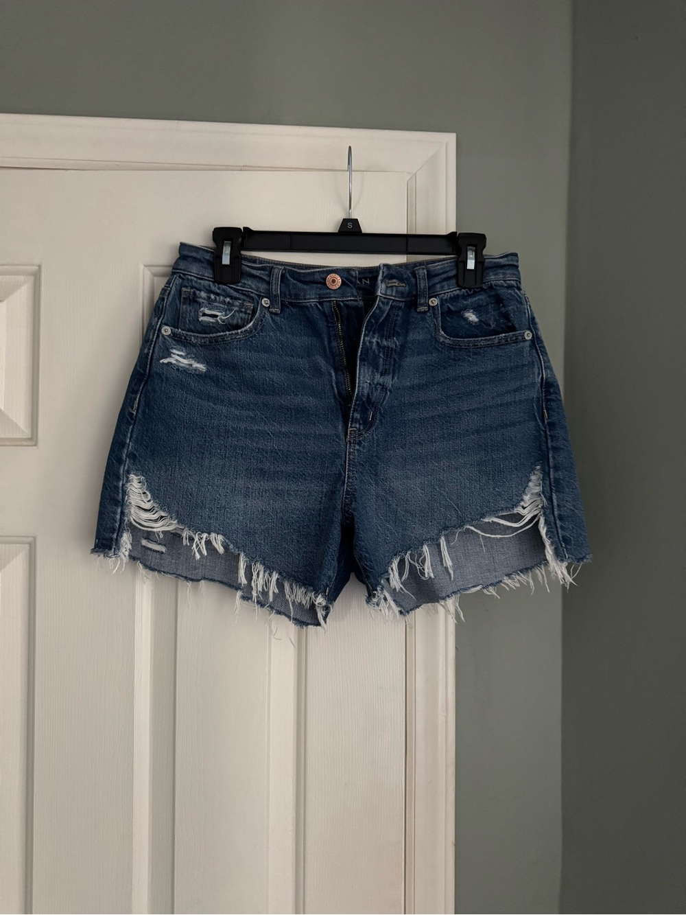 American Eagle High-Rise Distressed Denim Shorts